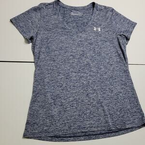 Under Armour Shirt Womens Medium Heather Blue Short Sleeve Comfort Stretch Tee